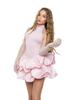 2026 Spring Sweet Sleeveless Satin Patchwork Fluffy Skirt for Women - European & American Style Fashion