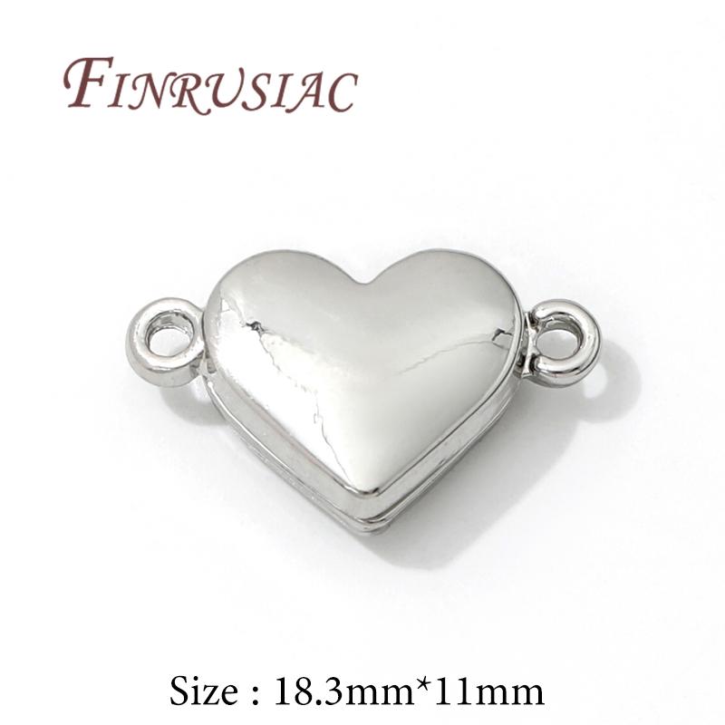 18K Gold/Rhodium Plated Magnetic Clasps For Jewelry Making,Heart Connectors For Bracelets Accessories DIY Necklace Findings