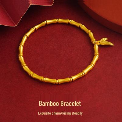 Bamboo-Inspired Gold Bracelet for Girls: Versatile & Trendy Couple's Beads Jewelry