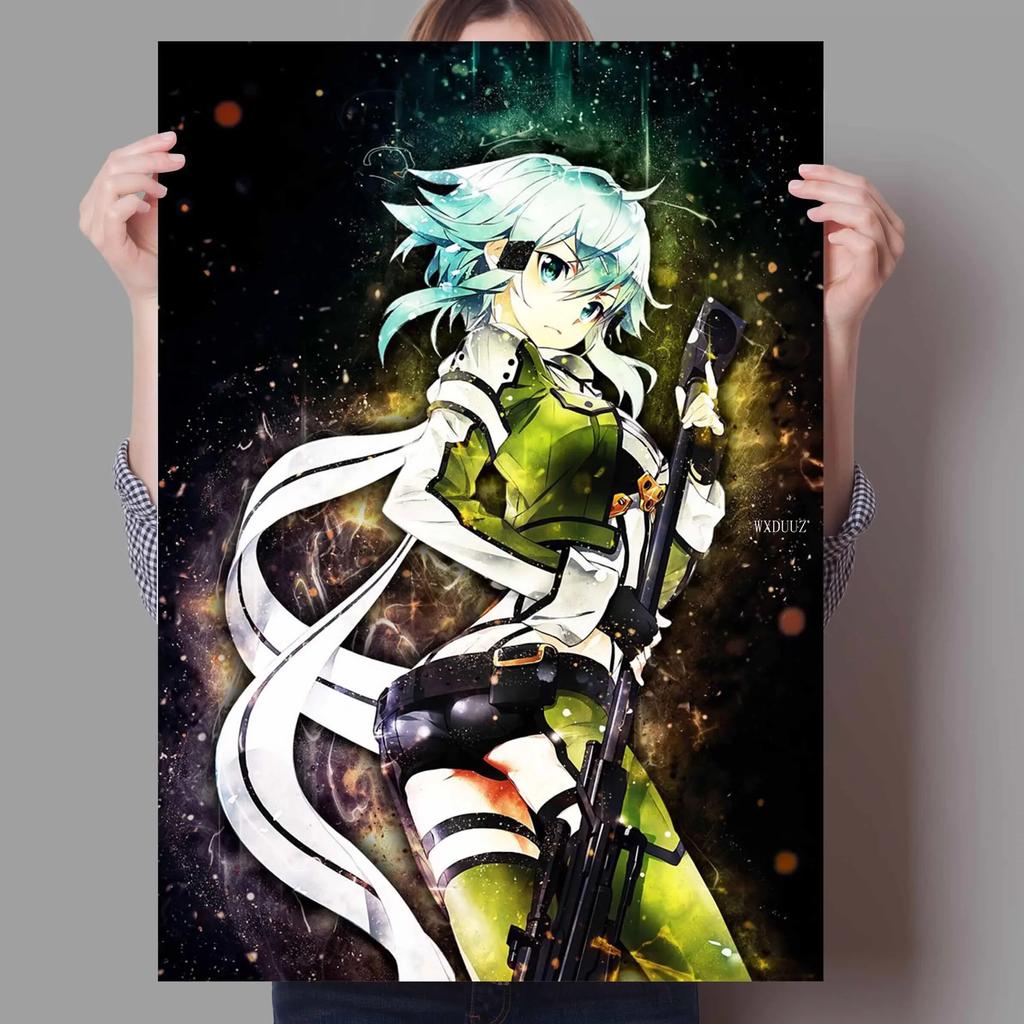 Anime Plakát Sword Art Online Plakát Alicization Kirigaya Kazuto Malba na plátně Domácí dekorace Living Art Kawaii Room Decor