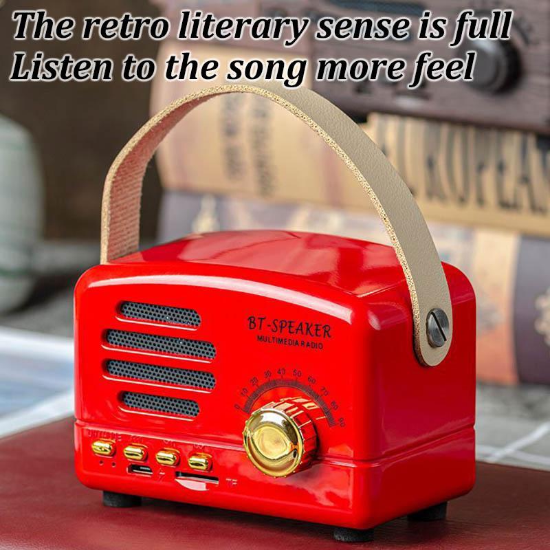Retro-Mini-FM-Radio, klassischer FM-Empfänger, Vintage-Bluetooth-Lautsprecher, schwerer Bass-Subwoofer, TF-Player, wiederaufladbare Radios als Geschenk