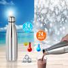 Stainless Steel Double Walled Vacuum Flask/Water Bottle, 24 Hours Hot and Cold, 500 Ml, Silver - 1Pc