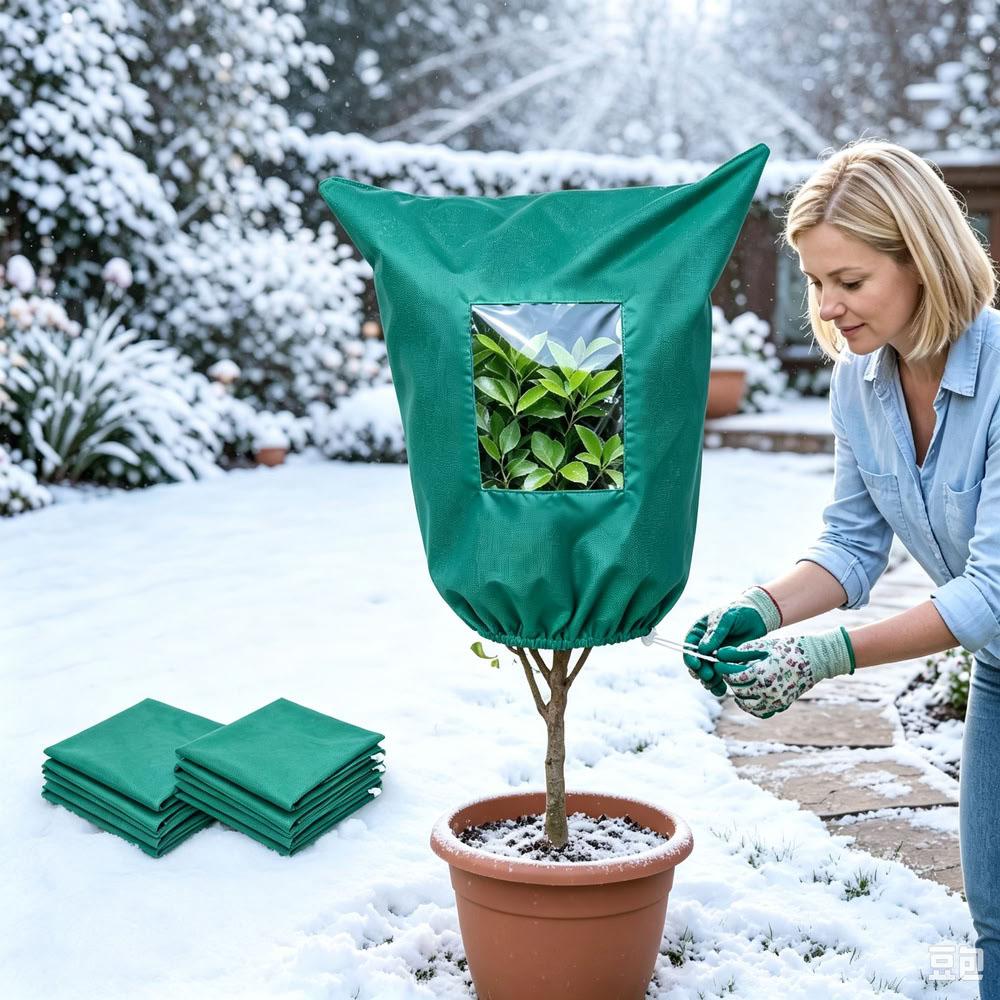 Protect Plants From Freezing Plant Covers Freeze Protection With Visible Window Winter Frost Cover Drawstring Plant Warm Bag