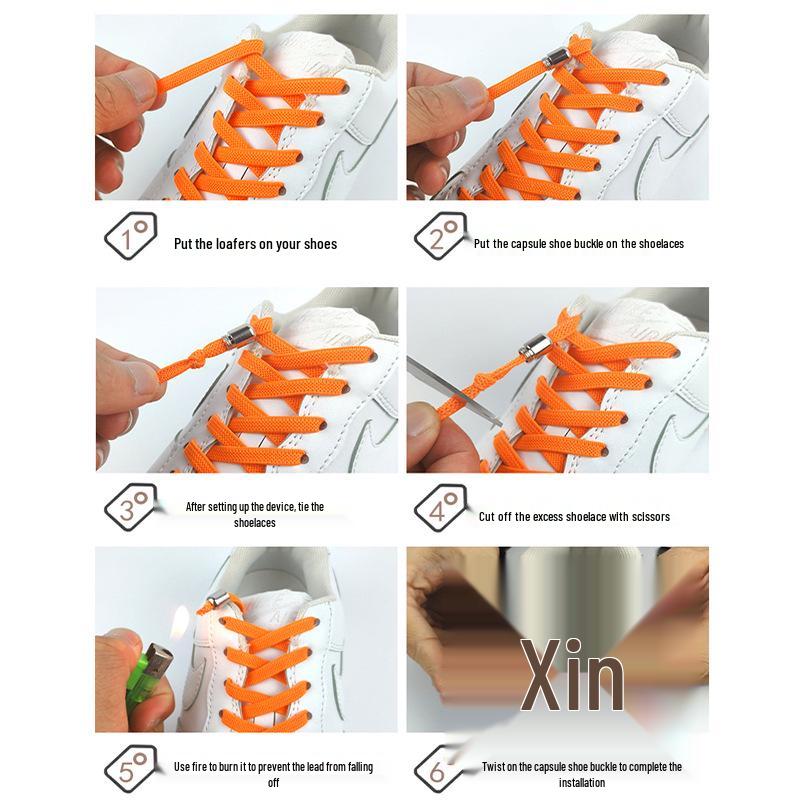 Elastic No-Tie Shoelaces for Kids with Easy Buckle