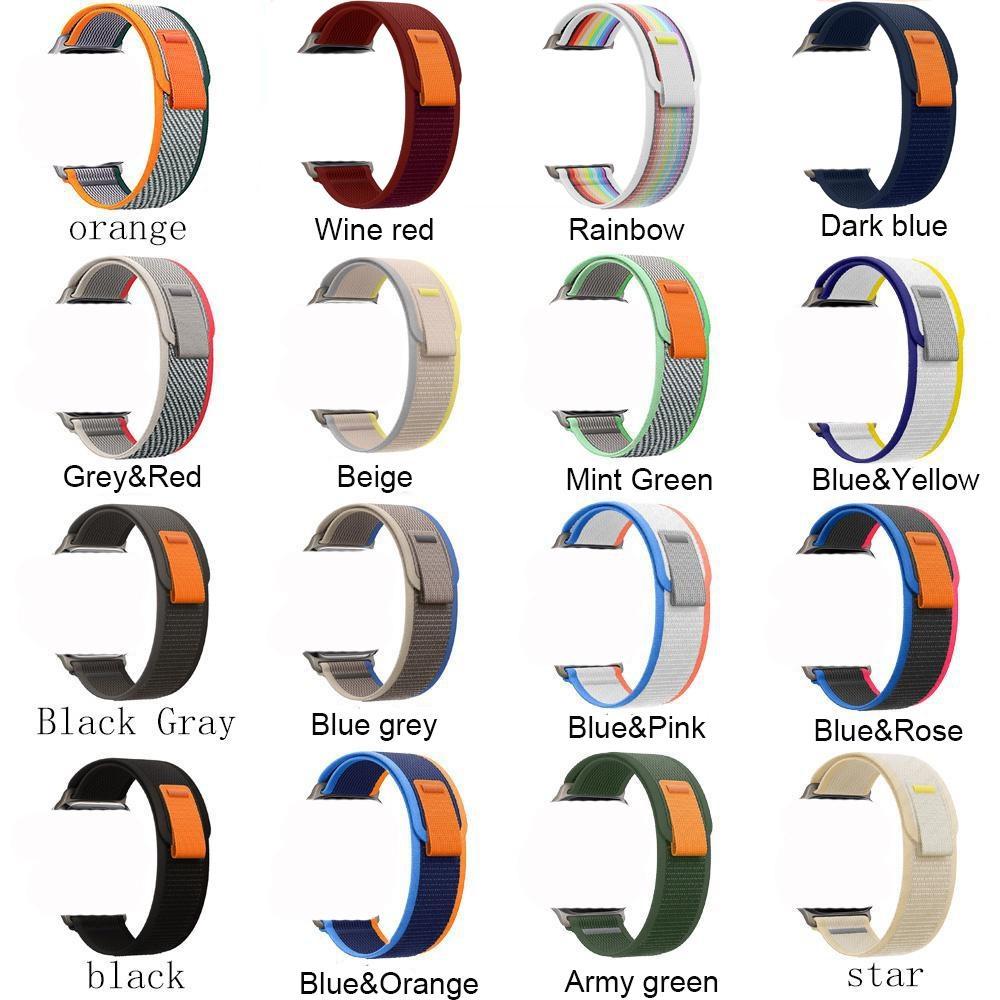 Sport Nylon Strap for Smart Watch Ultra 49mm 7 8 45mm 41mm 44mm 40mm 42mm 38mm Outdool Bands Band Bracelet for Watch Series 8 7 6 SE 5 4 3 2 1