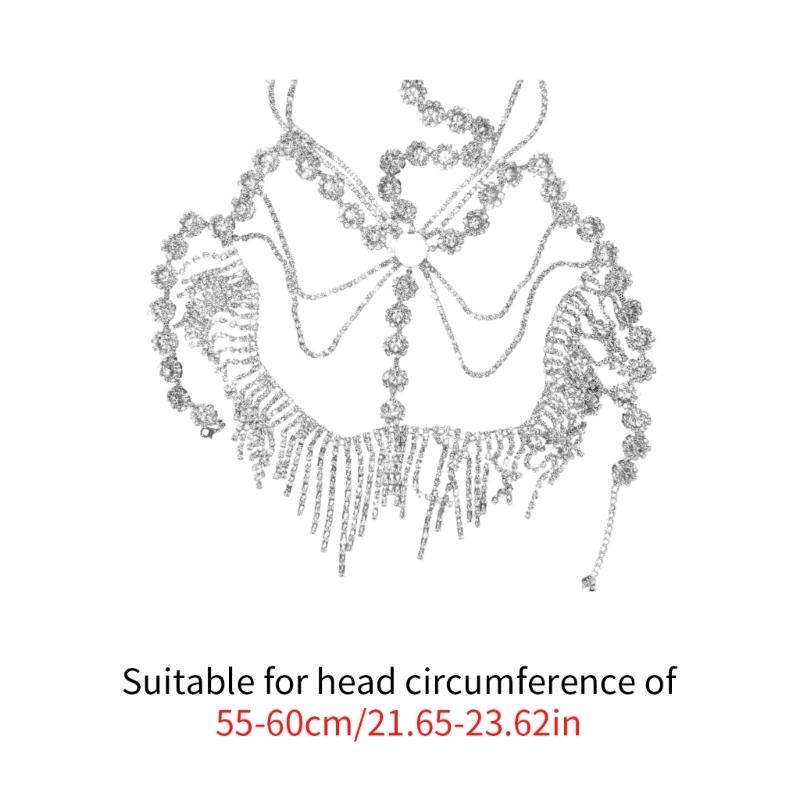 Máscara Véu Corrente de Strass Brilhantes Adorno de Cabeça Chapéu para Mulheres Elegante Festa Fantasia de Dança Acessórios de Cabelo da Moda