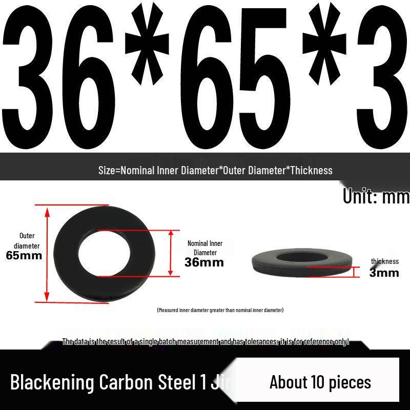 Blackened Thickened Oversized Metal Washer