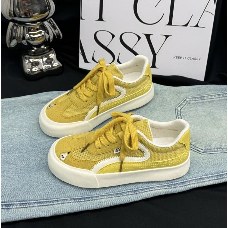 

6 цветов леденца женские новые весенние универсальные спортивные повседневные туфли в ретро-стиле туфли на мягкой подошве 40 лимонно-желтый