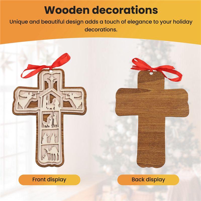 AEE4-Jesuspirit Cross Ornaments For Christmas Tree - Christian Christmas Ornaments - Jesus Christmas Ornaments Religious