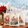 Christmas Canvas Tote Bag Shoulder Handbag Lunch Storage Grocery Bag for Women Festive Holiday Shopper Bag Christmas Gift Decor