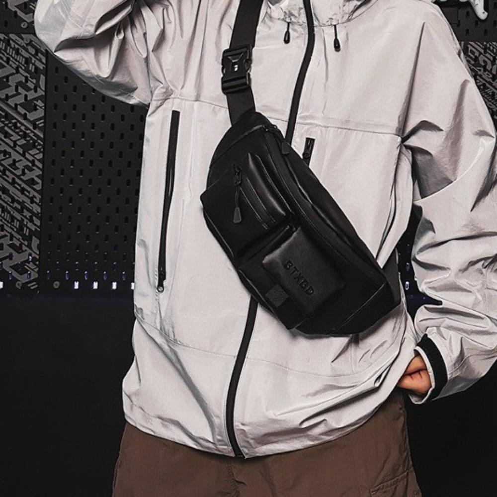 Solid Color Men Chest Bag Lightweight Fanny Phone Pack Simple Sports Phone Bag Men