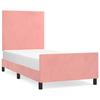 Pink Bed Frame with Headboard 80 x 200 cm Velvet