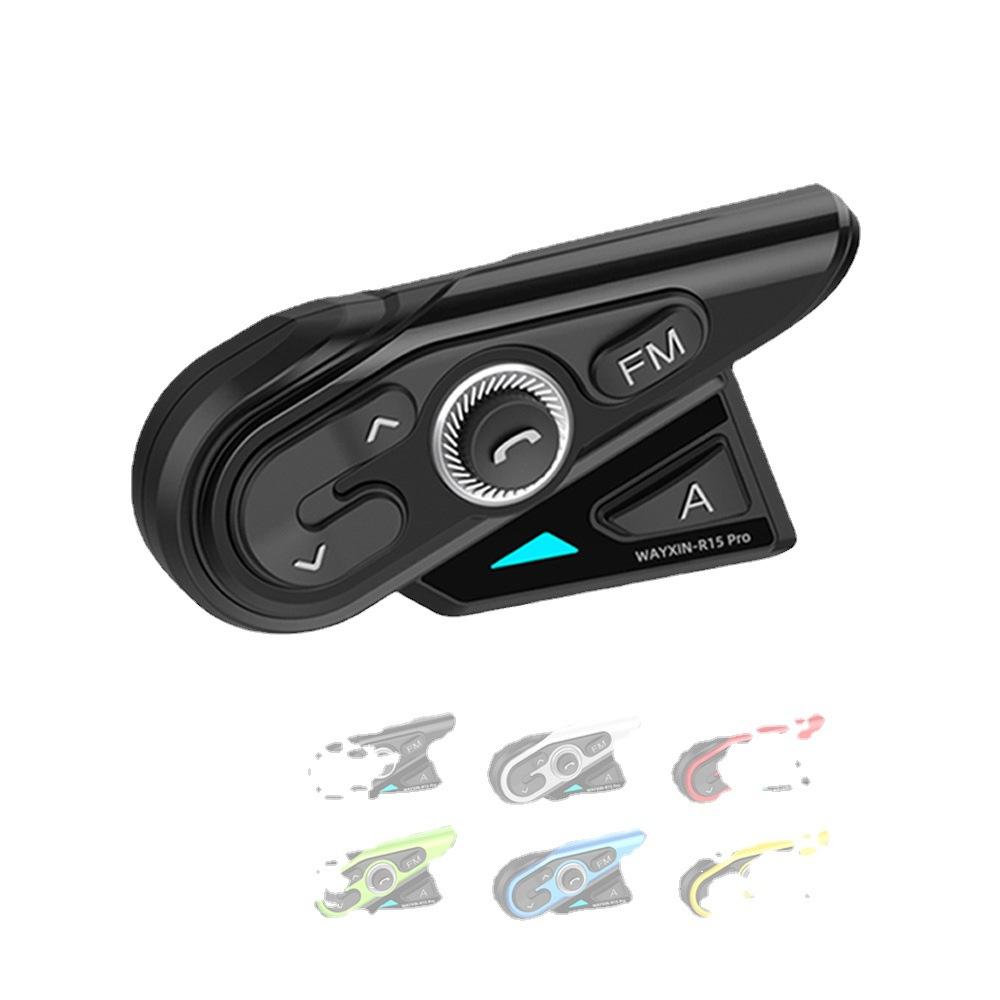 WAYXIN R15 Pro Helmet Headset 8 Riders Motorcycle Intercom Universal Pairing FM Radio Interphone Communication System Waterproof