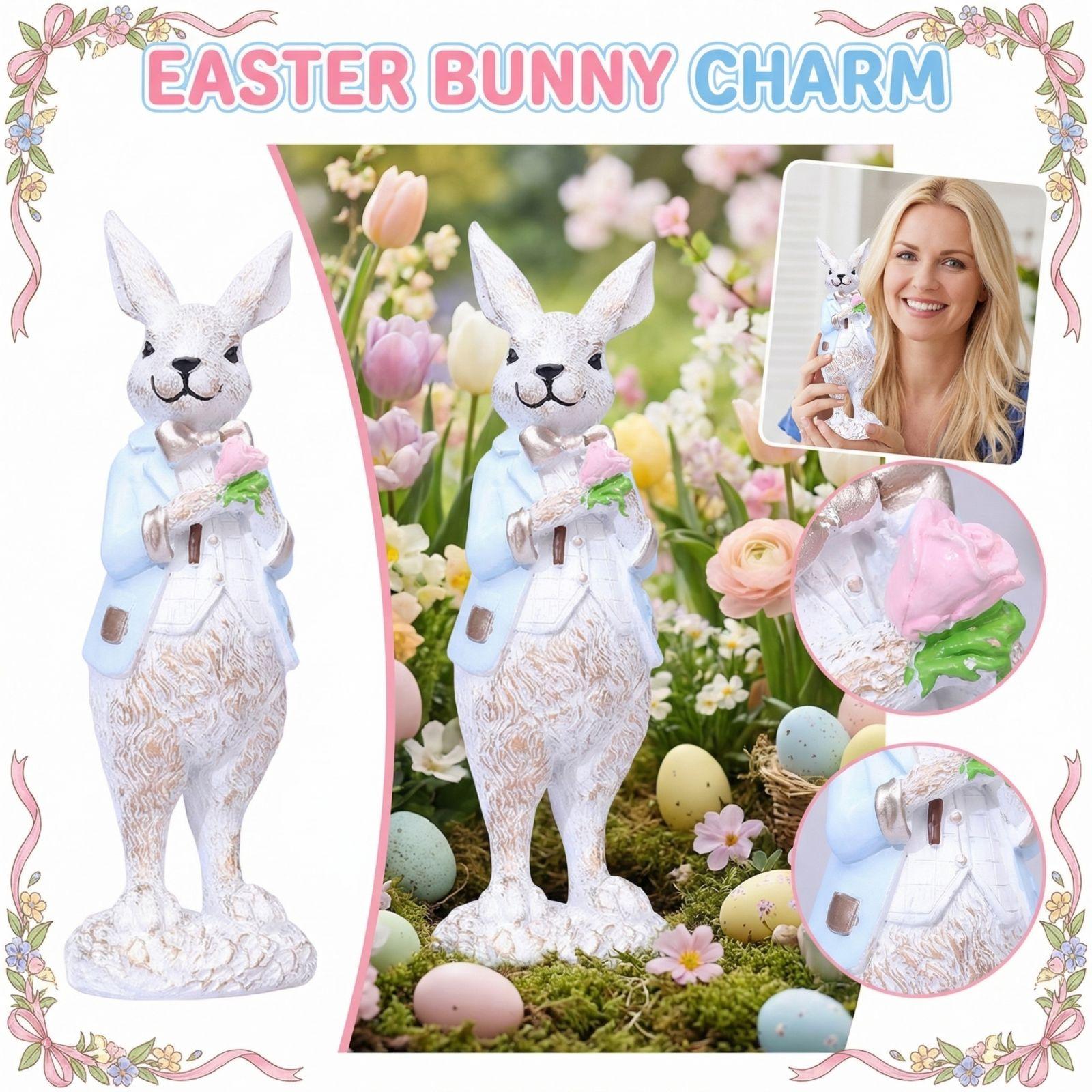 Пасхальная креативная милая фигурка кролика из смолы