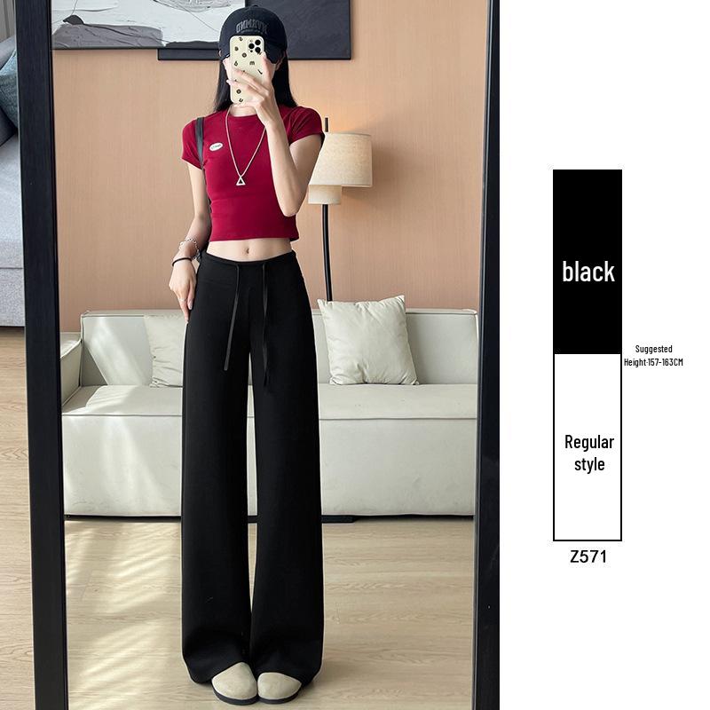 Women's Summer 2025 High-Waisted Gray Joggers - Thin, Loose, Ice Silk, Narrow-Leg Pants
