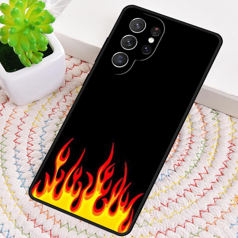 green flame Silicone Phone Case For Samsung Galaxy note 10 pro S26 S25 S24 S23 S22 S21 Plus S25Ultra Capa Cover