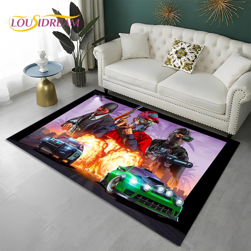 Grand Theft Auto Games 3D GTA  Gamer Carpet Rug for Home Living Room Bedroom Sofa Doormat Decor,kids Area Rug Non-slip Floor Mat