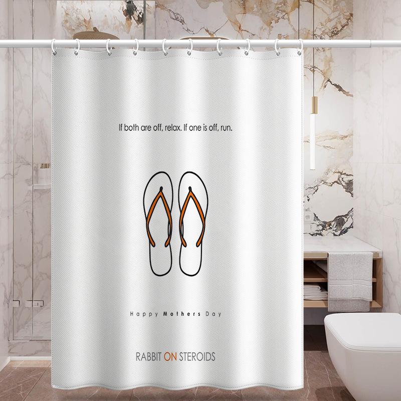 Bathroom Thickened Waterproof Curtain Mildew Proof Shower Curtain Shower Partition Curtain Shower Curtain Bathroom Curtain Free Perforation