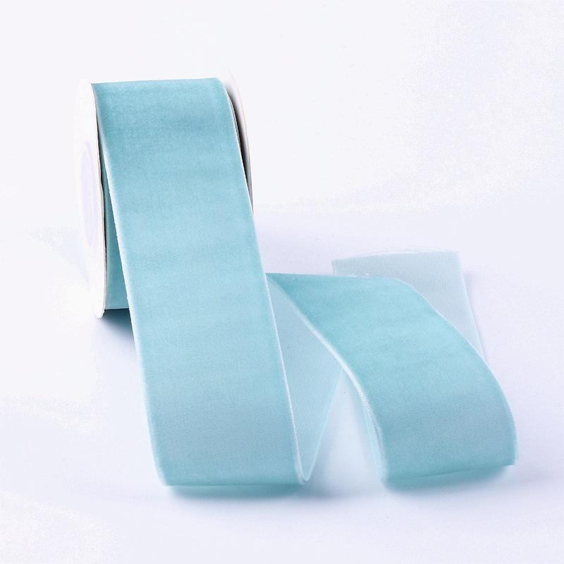 Eco-Friendly 38mm Single-Sided Flocked Velvet Ribbon Spool for Gift Wrapping DIY Bows Hair Accessories Birthday Cake Box Bands