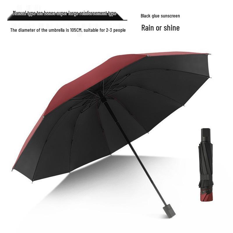 Velký skládací deštník pro tři osoby, odolný proti dešti a slunci, s potiskem loga na zakázku