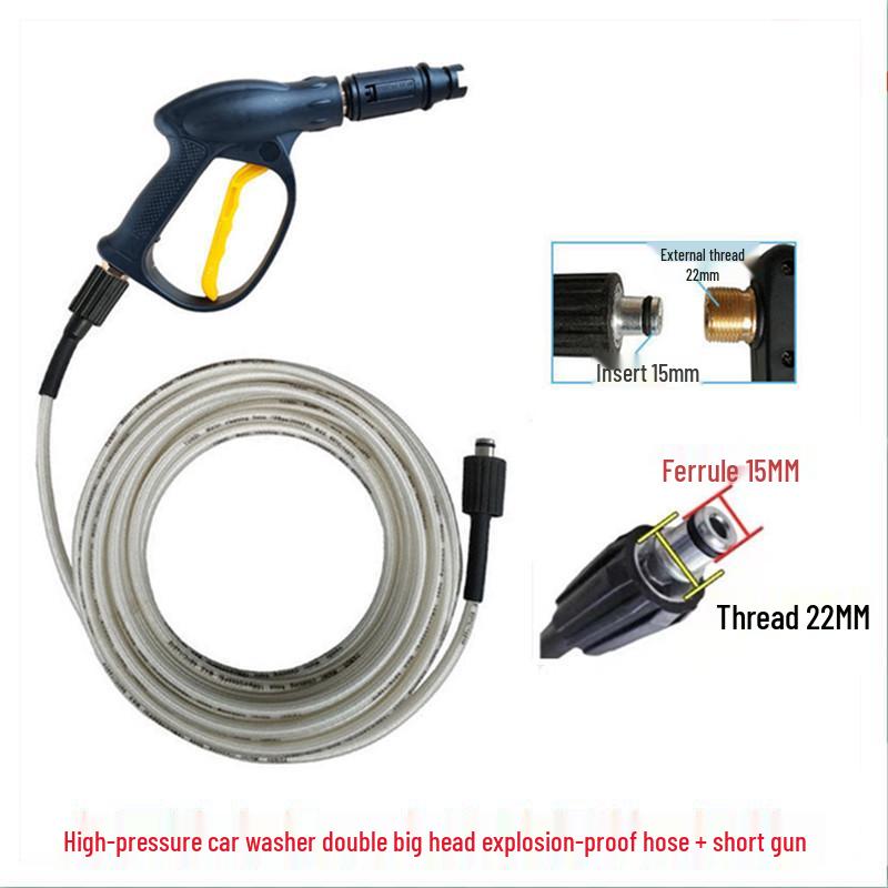 Stainless Steel High-Pressure Car Washer Hose Set with Nozzle