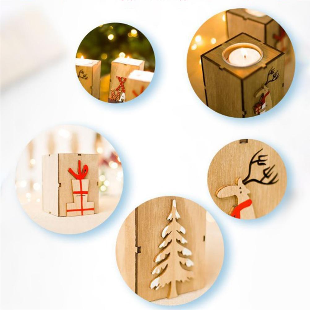 Home Wooden Tealight Candle Holder for Christmas Wedding Home Party Decoration