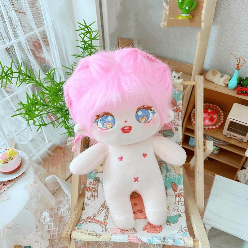 In Stock Ready to Ship 20 cm K-pop Plush Cotton Idol Dolls Naked Bare Doll With Plastic Bone PVC Skeleton Bracket