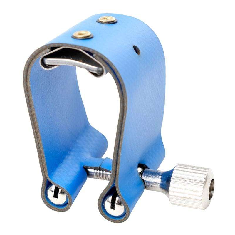 Alto Saxophone Ligature Fastener Compact Durable Artificial Leather for Tenor Alto Sax Saxophone Rubber Mouthpiece 1 синий