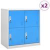 Locker Cabinets 2 Pcs Light Grey and  90x45x92.5 Cm Steel