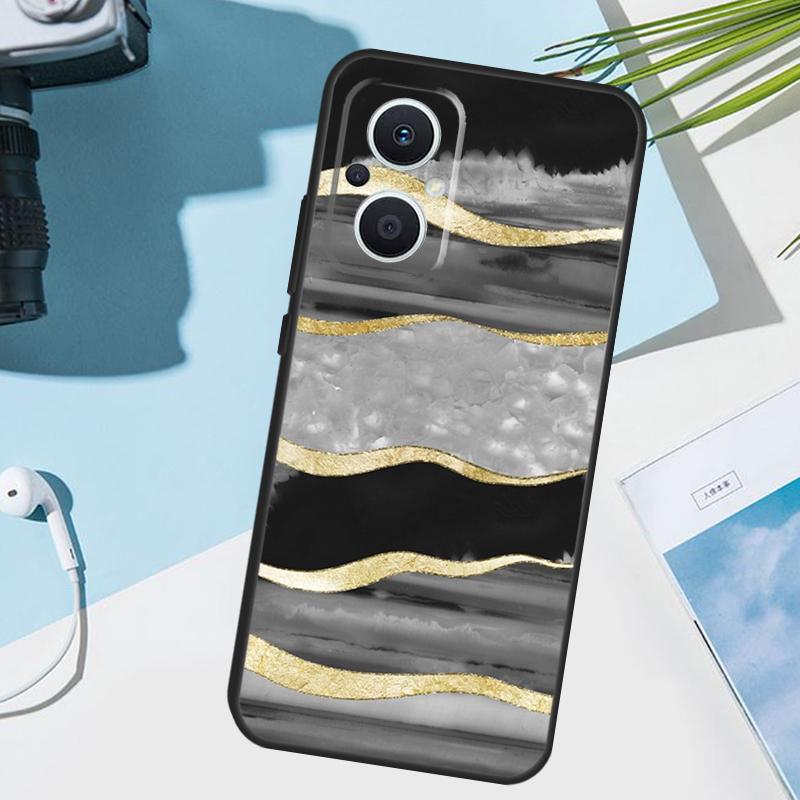 Luxury Gold Foil Art Cover For OPPO Reno 13 F 10 11 12 14 Pro 11F 12F 14F 7 8 Lite OPPO Find X9 X8 X5 X6 Pro Case