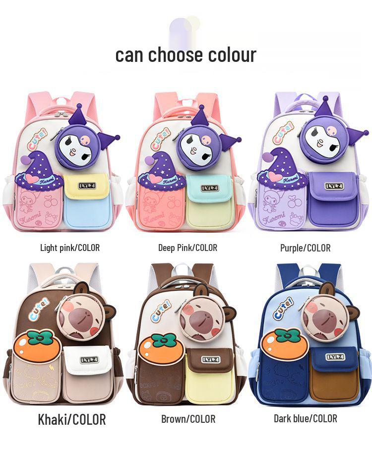 Kuromi Lightweight Cartoon Backpack for Girls - Cute, Weight-Reducing, Ideal for Kindergarteners