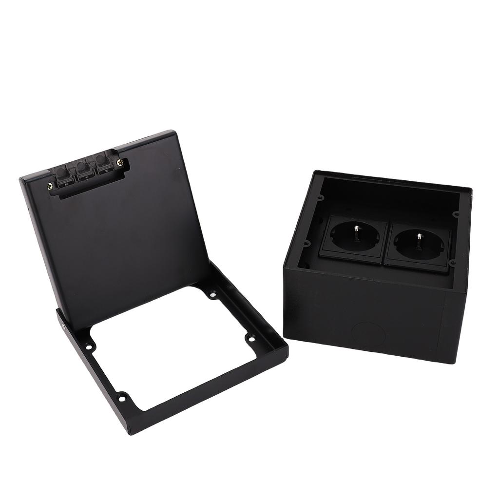 Recessed Floor Socket Box Kit 16A 4000W 2 Receptacles Recessed Floor Electrical Outlet with Flip Lid
