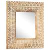 Hand Carved Mirror 50x50x2.6 cm Solid Mango Wood