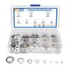 180/360/580Pcs 304 Stainless Steel Flat Washer Assortment Kit Plain Washer Oring Gasket Ring Set For Sump Plugs