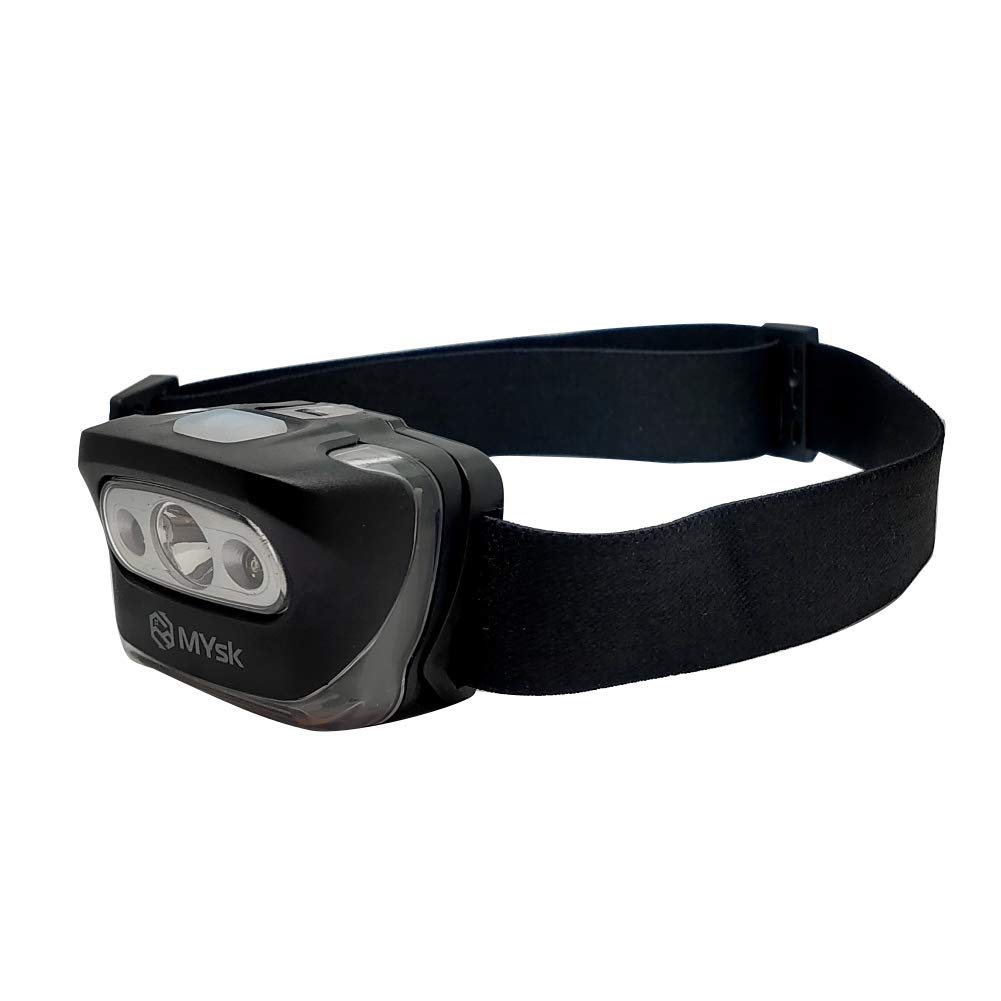 

MYsk UV Headlamp in Lumens Hours of Dustproof and Integrated UV Requires 3 AAA [Designed Japan, 5-200 Brightness, 4-36 Operation, Water-Resistant, чёрный