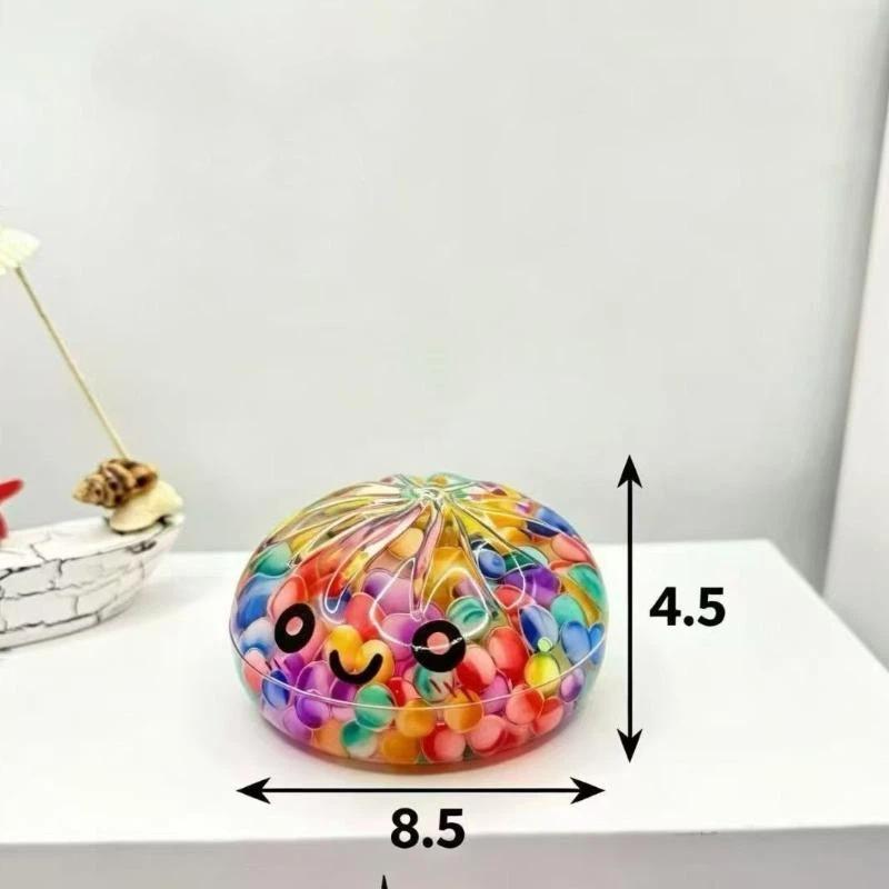 Beruhigendes sensorisches Knetspielzeug, gefüllt mit Blasenperlen, gedämpftes Brötchen, zufällige Farbe, weiches Spielzeug für Kinder und Erwachsene mit ADHS