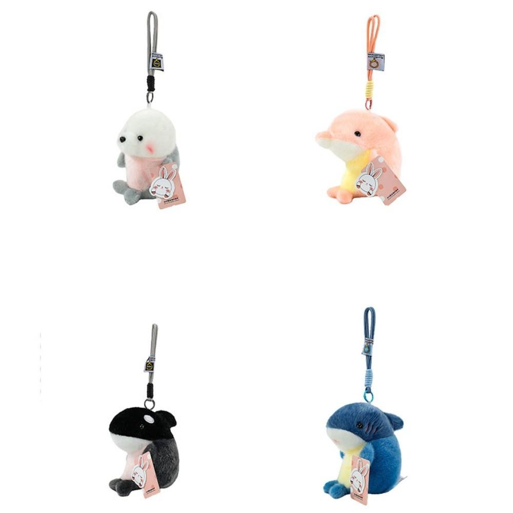 Stuffed Animals Dolphin Bag Pendant Marine Animal Seal Key Chain Plush Keychain  Home Desk Decor