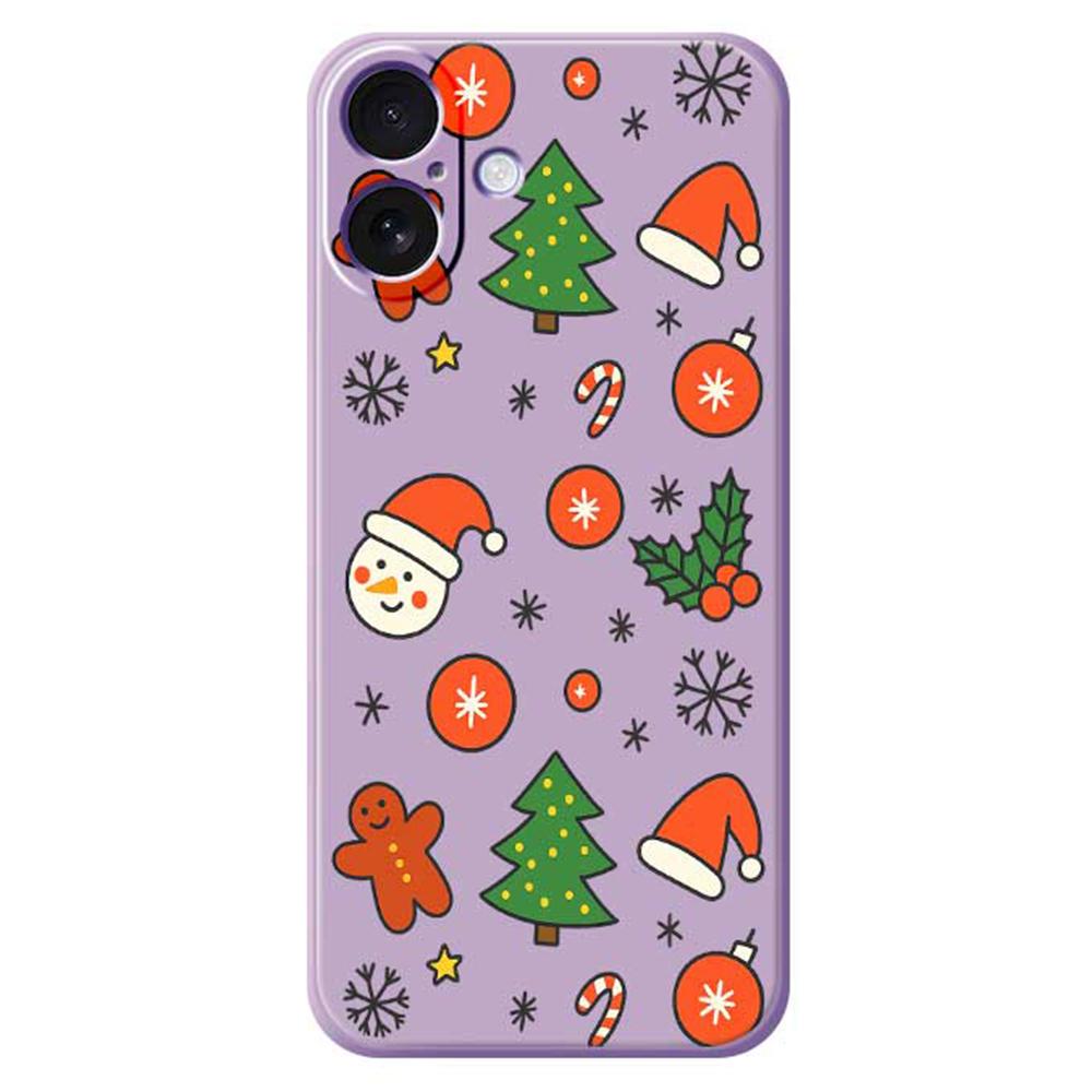 For iPhone 17 Case Lovely Christmas Pattern Printing Straight Edge TPU Phone Back Cover