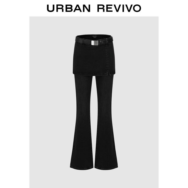 

Women s Belted Flare Denim Pants 28