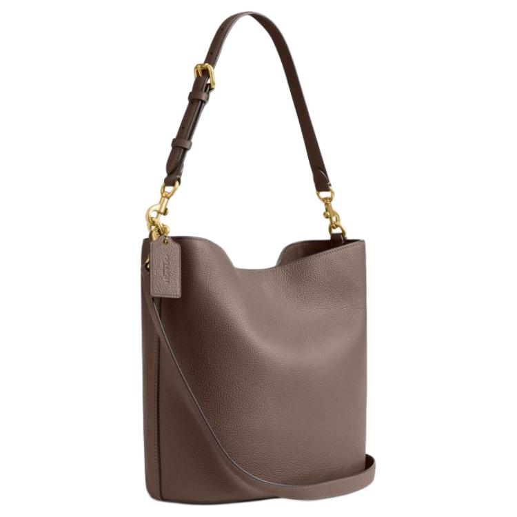 Coach Weide 28 Eimer Tasche Mit Goldenen Details Damen Handtaschen Braun CW624-B4CBD
