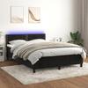 Exclusive House - Bed Slatted Base with LED Mattress Black 140x190cm Velvet