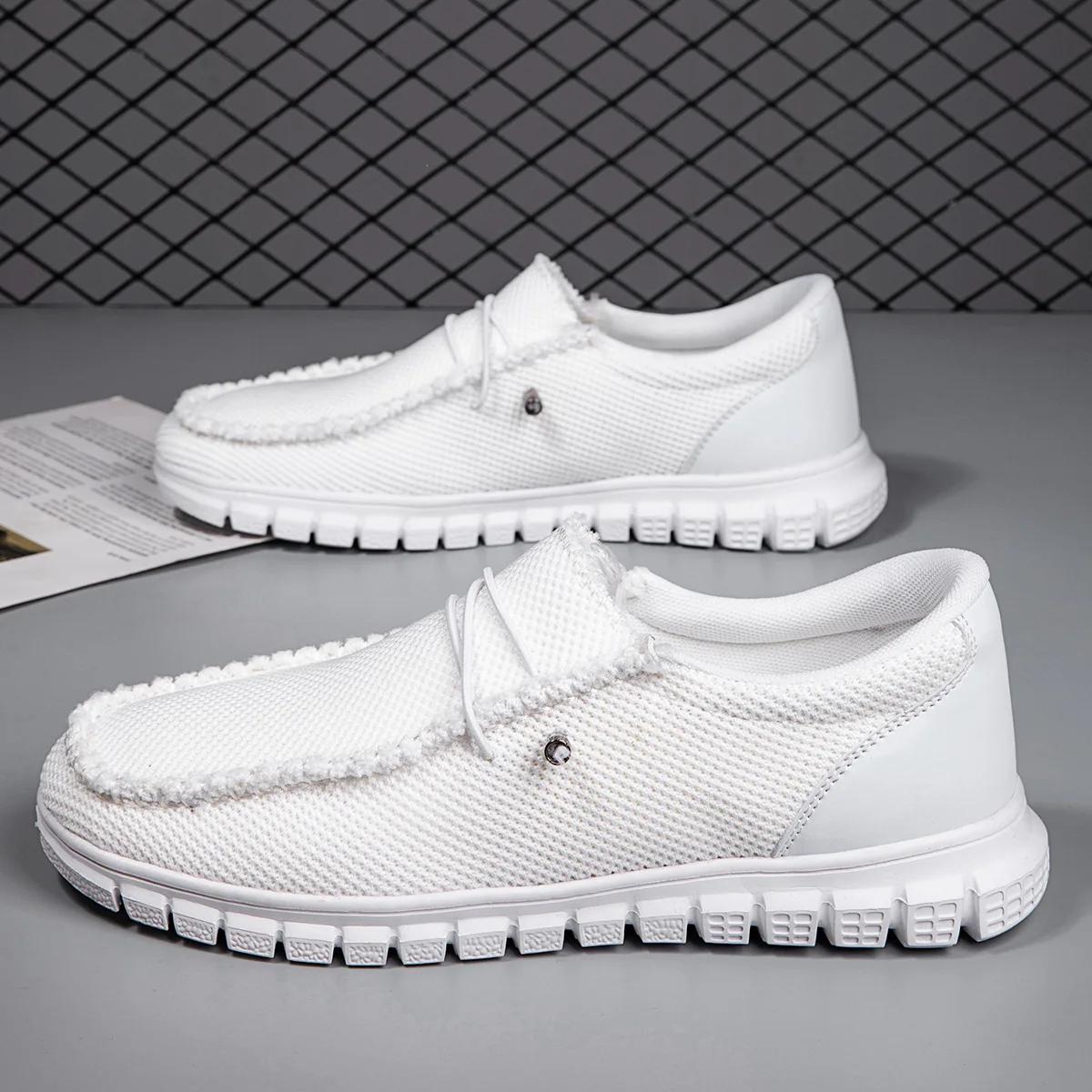 

Fujeak Non-slip Comfort Flat Shoes Lightweight Fashion Loafers Plus Size Casual Men s Sneakers Outdoor Jogging Shoes for Men 46 білий