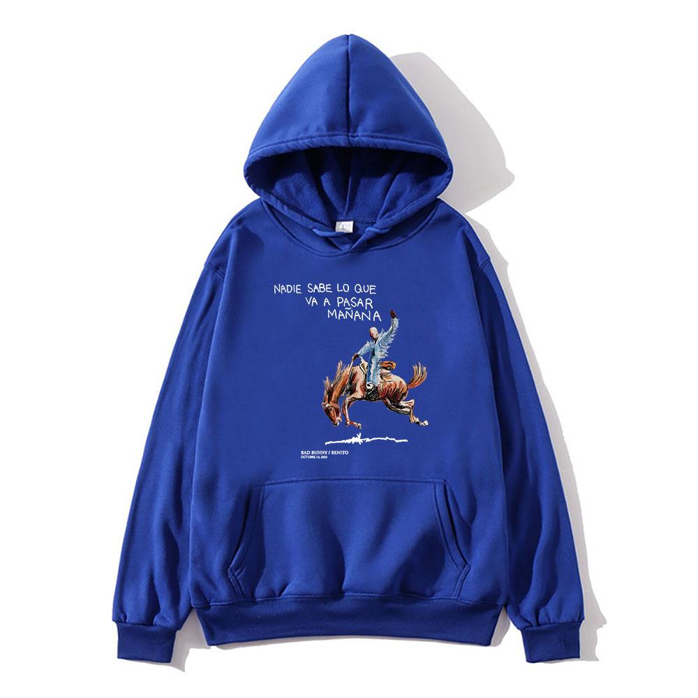 Bad Bunny Hoodies Album Nadie Sabe Lo Que Va Pasar Manana Sweatshirts Moletom Long Sleeve Sudaderas Graphic Print Tops