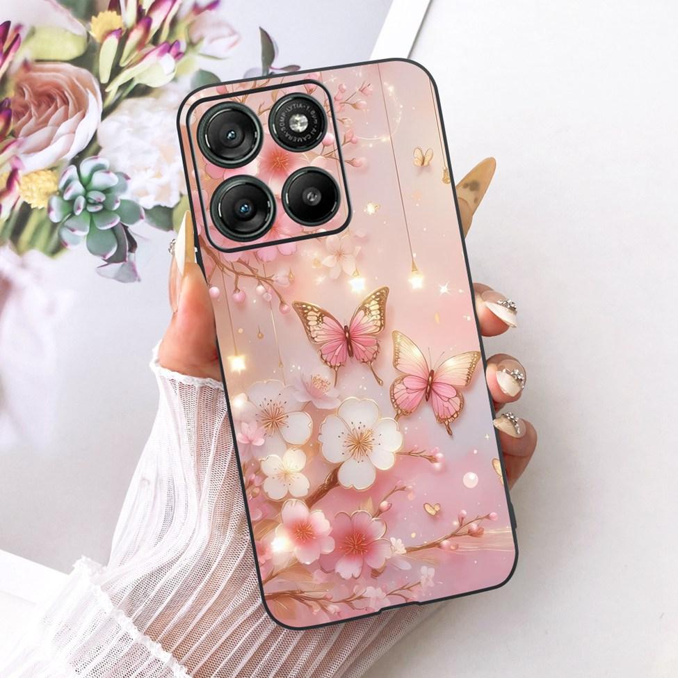 Black Case For Motorola Moto G77 Cover XT2621-4 Fashion Butterfly Cute Luxury Painted Silicone Casing For Moto G77 Motorola G77