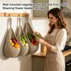 Hanging Vegetable Storage Basket Set 3 Pieces Woven Cotton Rope Wall Mounted Fruit Basket Organizer Net Pouch for Kitchen and Home