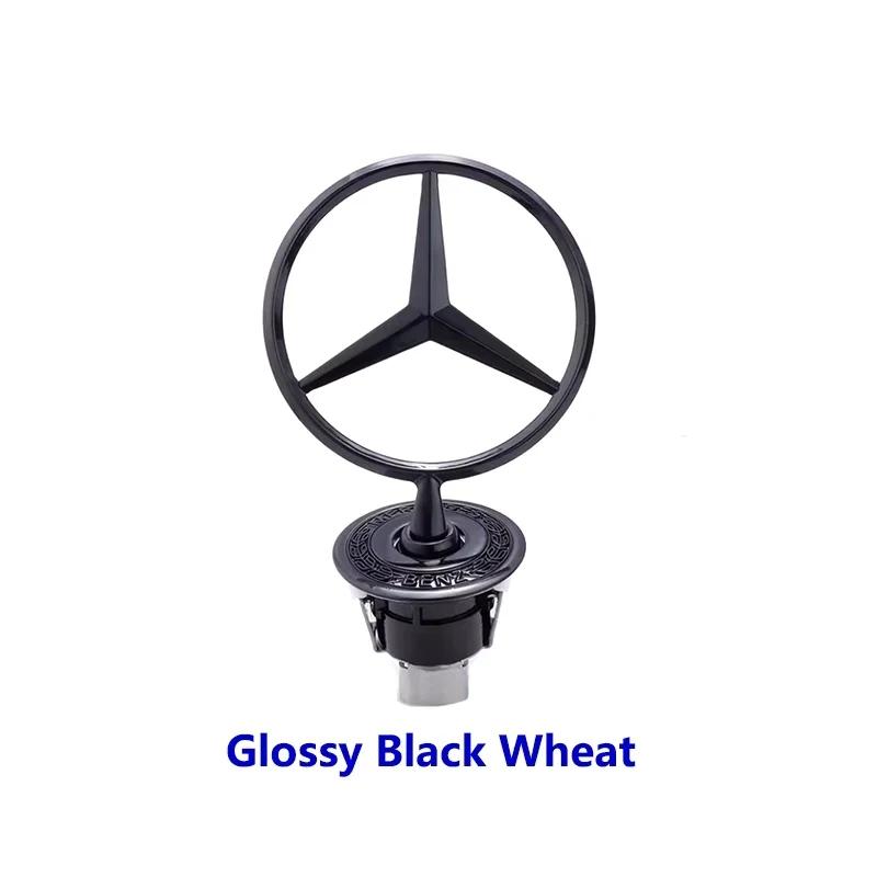 JMQAR1 44mm 3D Metal Chrome Black Car Front Hood Emblem Bonnet Logo For Mercedes Benz C E S Class W204 W212 W220 W210 W221 Accessories