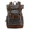 Men's Waterproof Military-Style Canvas Backpack for Biking, Hiking, Travel & Outdoor Activities