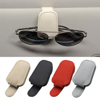 Auto Sun Visor Glasses Hanger Car Sunglasses Holder, Multi Functional Clip for Ticket, No Portable Ticket And Bill Drill Organizer, Scratch Proof Faux