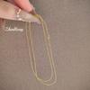 Imported Craftsmanship 18K Real Gold Electroplating Necklace Sweater Chain Simple Universal Chain Plain Gold Chain Doudou Color Gold Collarbone Chain