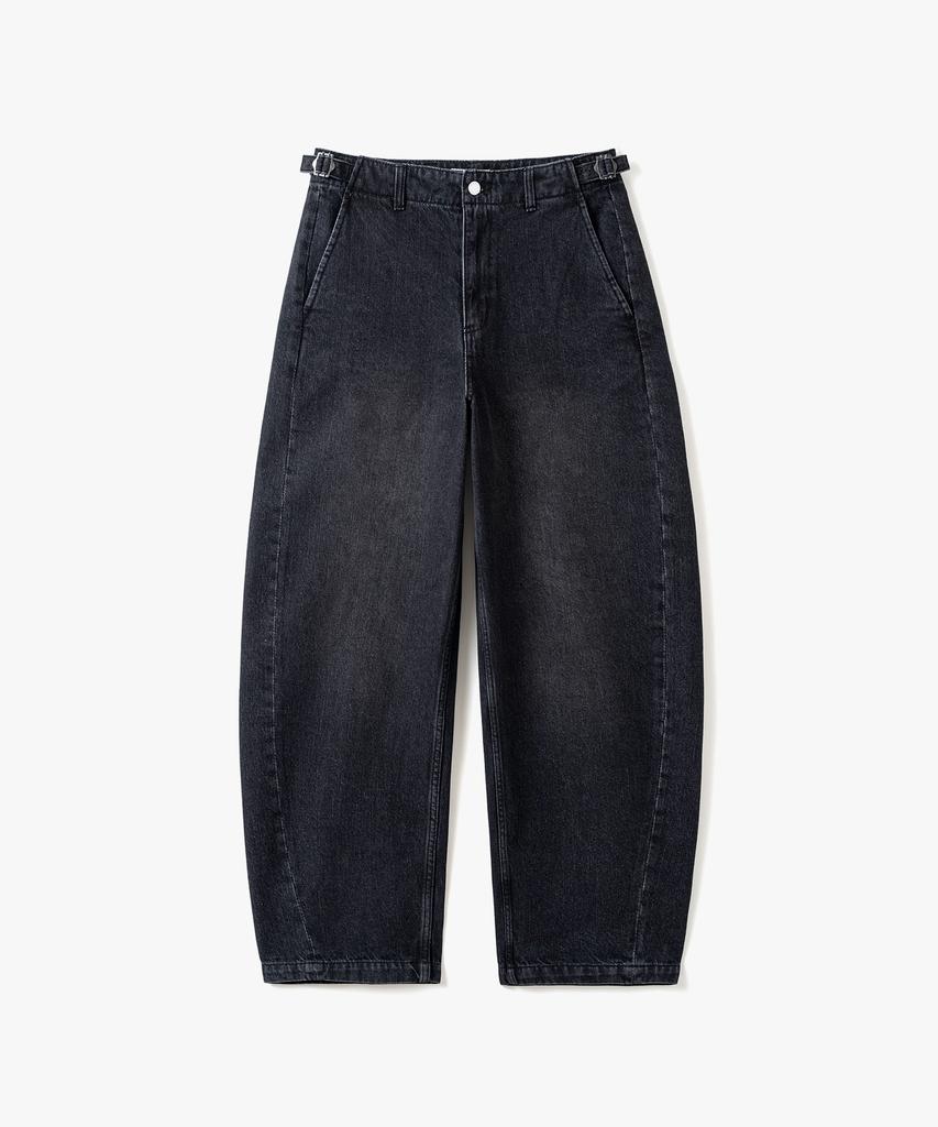 COSTUME O’CLOCK Denim Washed Curved Pants Black Coospt256Black